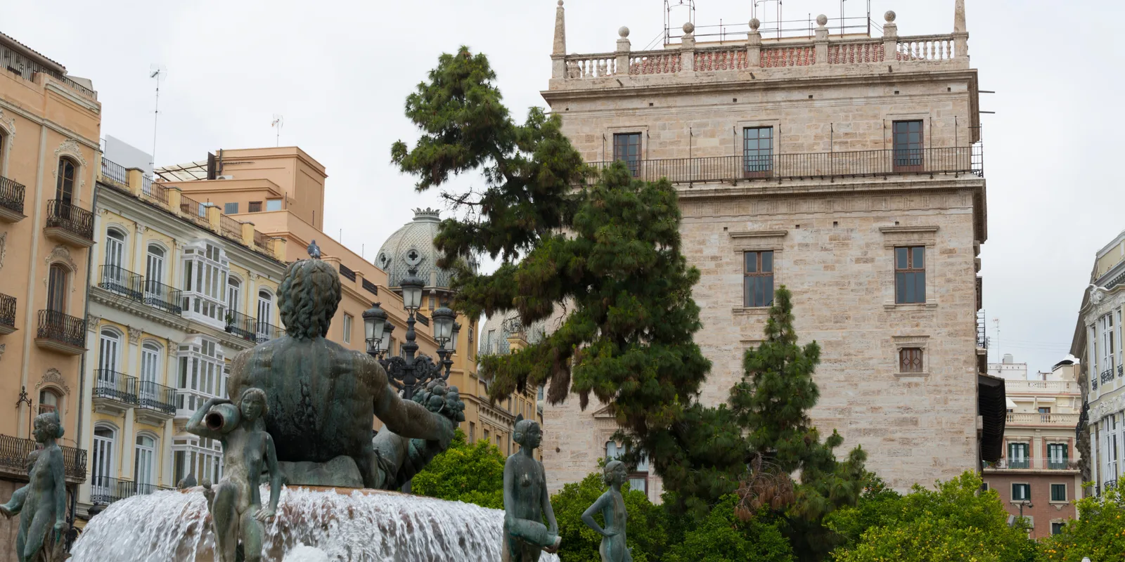 Gothic courtyard of the Palau de la Generalitat on Calle Caballeros in Valencia